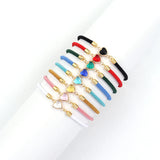 Colorful Heart Bracelet Adjustable Rope Bracelet Women Jewelry Gift