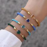Colorful Heart Bracelet Adjustable Rope Bracelet Women Jewelry Gift