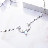 Colorful Moonstone Animal 925 Sterling Silver Elk Deer Crystal Bracelet