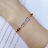 Copper Link Cable Chain Enamel Bracelet for Women