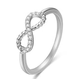 Copper Crystal Twist Infinity Heart Wedding Rings For Woman
