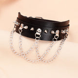 Harajuku Punk Gothic PU Leather Spike Choker Necklace