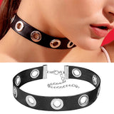 Harajuku Punk Rock Gothic PU Leather Collar Choker Necklace
