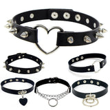 Harajuku Punk Rock Gothic PU Leather Collar Choker Necklace