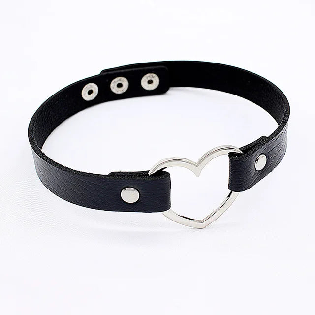 Harajuku Punk Rock Gothic PU Leather Collar Choker Necklace