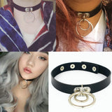 Harajuku Punk Rock Gothic PU Leather Collar Choker Necklace