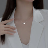 925 Silver Zircon Bird Necklace Pendant Chain Jewelry