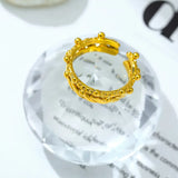 Double Crown Shape Ring For Women 18K Plated Open Ring