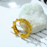 Double Crown Shape Ring For Women 18K Plated Open Ring