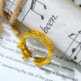 Double Crown Shape Ring For Women 18K Plated Open Ring