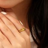 Double Crown Shape Ring For Women 18K Plated Open Ring