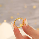 Geometric Pearl Ring Crystal Index Finger Ring Wedding Party Jewelry