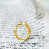 Geometric Pearl Ring Crystal Index Finger Ring Wedding Party Jewelry