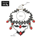 Lace Bat Halloween Necklace Women Girl Dress Up Jewelry