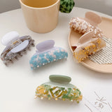 Stylish Two-Color Hair Clip Claws High Floral Pattern for Girls