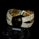 Crystal Cuff Bracelet Full Rhinestone Ladies Open Bridal Wedding Jewelry