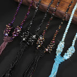Long Tassel Beads Chain Necklace for Women N-036