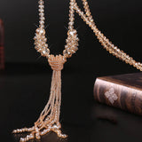 Long Tassel Beads Chain Necklace for Women N-036