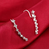 Rhinestone Ear Cuff Wrap Stud Clip Earrings Women Long Ear Clip