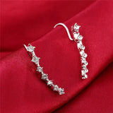 Rhinestone Ear Cuff Wrap Stud Clip Earrings Women Long Ear Clip