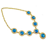 Crystal Necklace Hollow Round Chain Necklace Charm Women Girls Jewelry