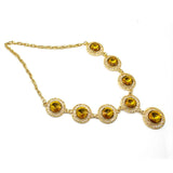 Crystal Necklace Hollow Round Chain Necklace Charm Women Girls Jewelry