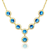 Crystal Necklace Hollow Round Chain Necklace Charm Women Girls Jewelry