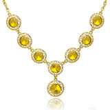 Crystal Necklace Hollow Round Chain Necklace Charm Women Girls Jewelry