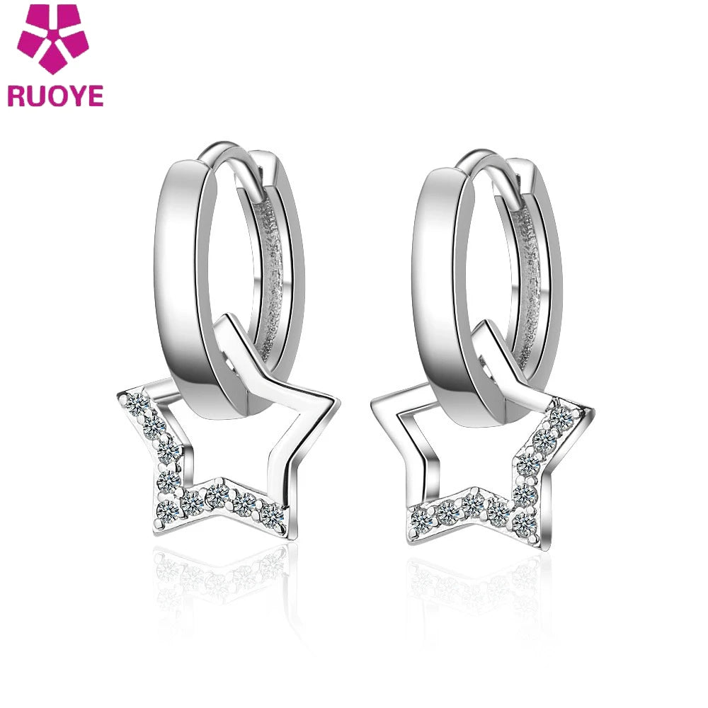 Crystal Star Earring For Women Ear Jewelry Kolczyki