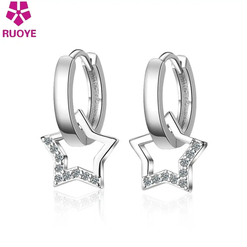 Crystal Star Earring For Women Ear Jewelry Kolczyki