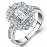 Women's Big Rhinestone Crystal Zircon Engagement Ring