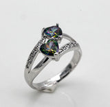 Crystal Zircon Sweet Heart Rings for Women Bridal Wedding Gift