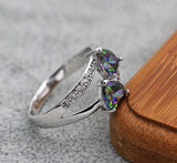 Crystal Zircon Sweet Heart Rings for Women Bridal Wedding Gift
