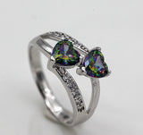 Crystal Zircon Sweet Heart Rings for Women Bridal Wedding Gift