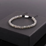 Cube Faceted Stone Amethyst Agate Labradorite Beads Bracelet