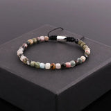 Cube Faceted Stone Amethyst Agate Labradorite Beads Bracelet
