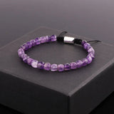 Cube Faceted Stone Amethyst Agate Labradorite Beads Bracelet