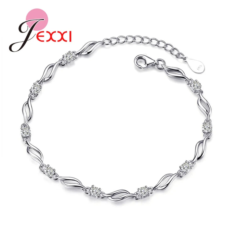 925 Silver Bracelet with Cubic Zircon Crystal for Women