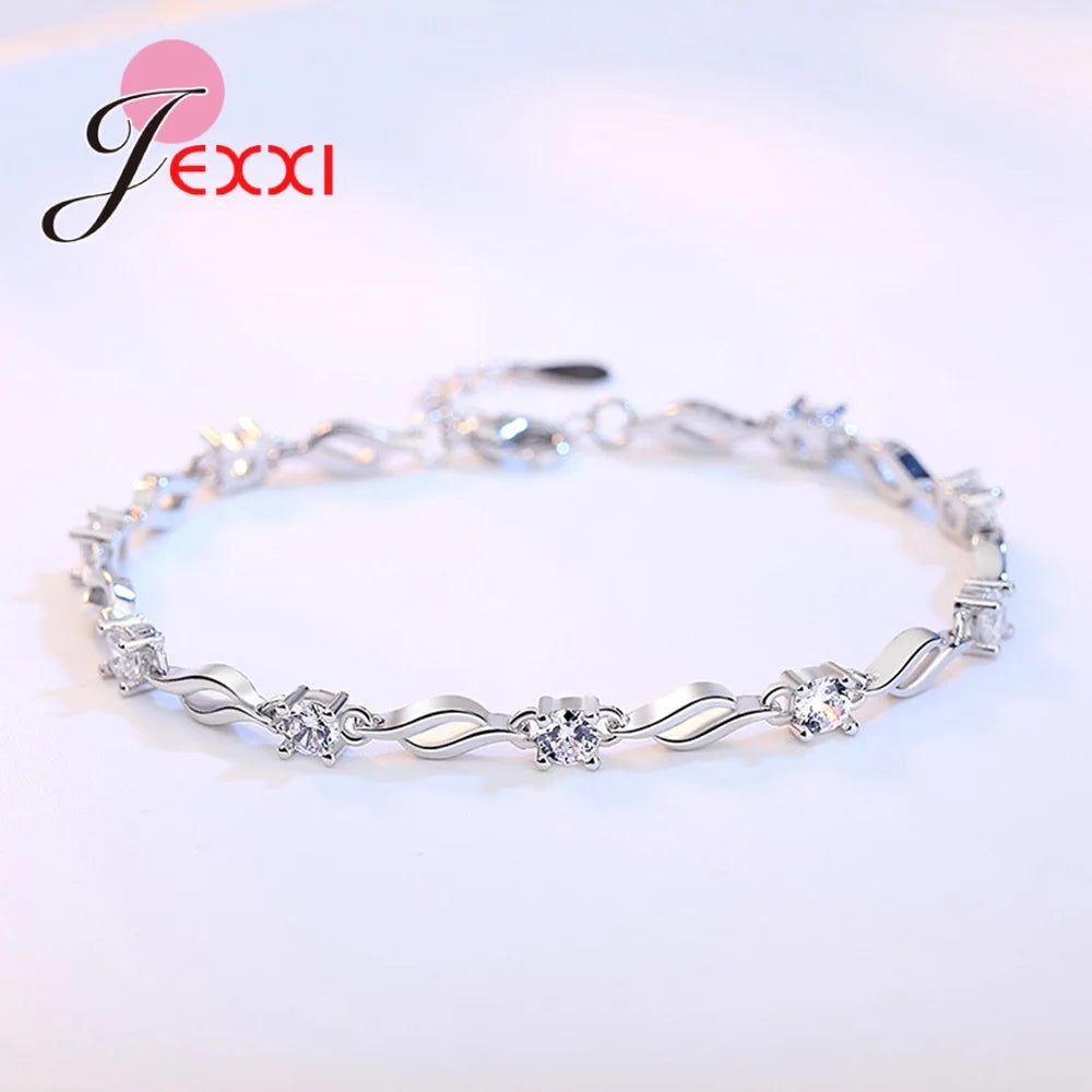 925 Silver Bracelet with Cubic Zircon Crystal for Women
