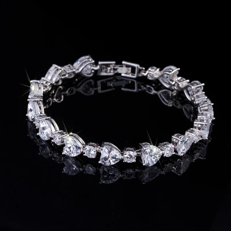 Heart Shape Austrian Crystal Bracelet for Girlfriend