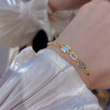 CZ Bracelet Steel Chain Link for Women Minimalist Charm Jewelry