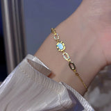 CZ Bracelet Steel Chain Link for Women Minimalist Charm Jewelry