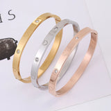 Golden Cuff Bangle Charm Bracelet for Women