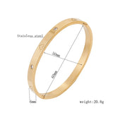 Golden Cuff Bangle Charm Bracelet for Women