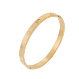 Golden Cuff Bangle Charm Bracelet for Women