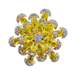 CZ Flower Brooch for Women Dress Coat Jewelry