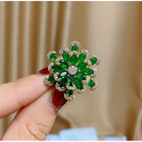 CZ Flower Brooch for Women Dress Coat Jewelry