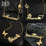Heart Butterfly Stainless Steel Necklace for Women - Personalized Jewelry