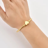 Personalized Heart Name Bracelet Stainless Steel Bangle