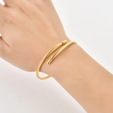 Personalized Heart Name Bracelet Stainless Steel Bangle